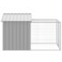 vidaXL Chicken Cage with Run Light Grey 117x201x123 cm Galvanised Steel - Image 4