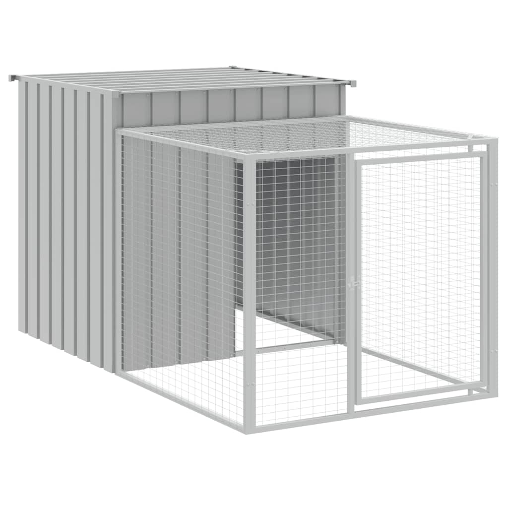 8720845903893_a_en_hd_1 vidaXL Chicken Cage with Run Light Grey 110x201x110 cm Galvanised Steel - Image 2