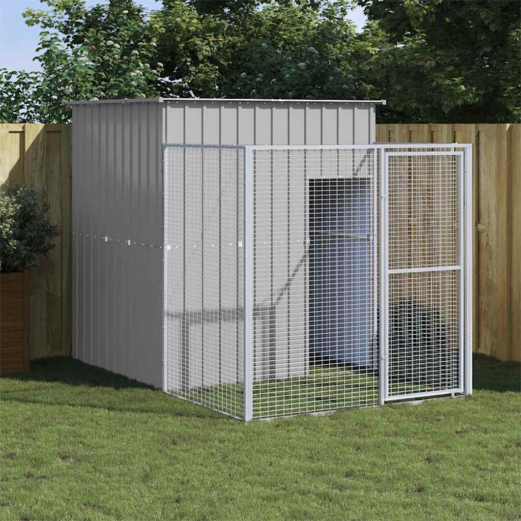 8720845903954_m_en_hd_1 vidaXL Dog House with Run Light Grey 165x251x181 cm Galvanised Steel - Image 1