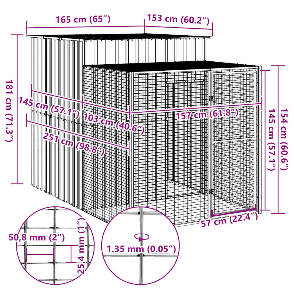8720845903978_g_en_hd_3 vidaXL Chicken Cage with Run Light Grey 165x251x181 cm Galvanised Steel - Image 5