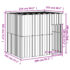 vidaXL Dog House with Roof Light Grey 214x153x181 cm Galvanised Steel - Image 5