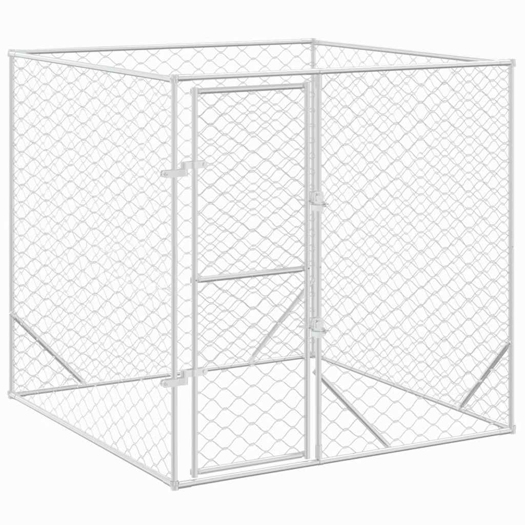 8720845913182_a_en_hd_1 vidaXL Outdoor Dog Kennel Silver 2x2x2 m Galvanised Steel - Image 2
