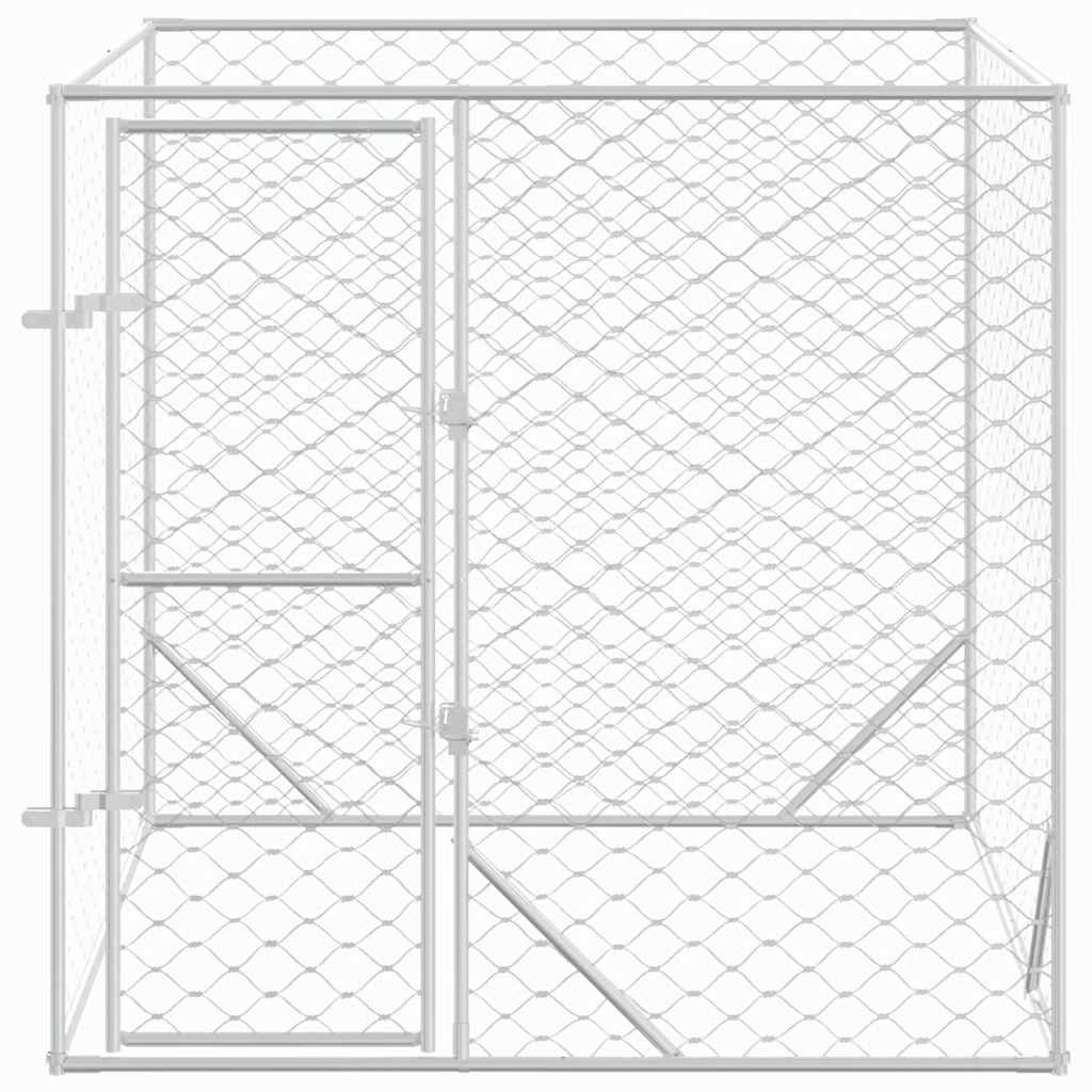 8720845913182_g_en_hd_1 vidaXL Outdoor Dog Kennel Silver 2x2x2 m Galvanised Steel - Image 3