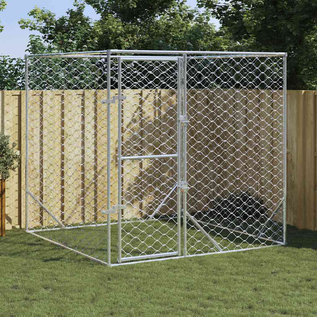 8720845913182_m_en_hd_1 vidaXL Outdoor Dog Kennel Silver 2x2x2 m Galvanised Steel - Image 1