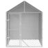 vidaXL Outdoor Dog Kennel with Roof Silver 2x2x2.5 m Galvanised Steel - Image 3