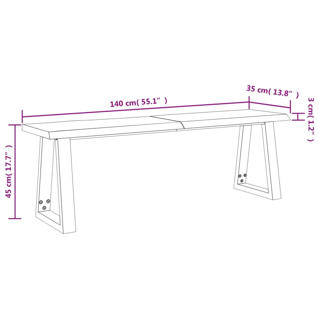 8720845913311_g_en_hd_7 vidaXL Bench with Live Edge 140 cm Solid Wood Acacia - Image 9