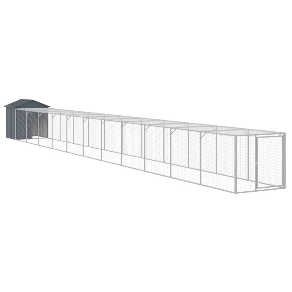 8720845916886_a_en_hd_1 vidaXL Chicken Cage with Run Anthracite 117x1221x123 cm Galvanised Steel - Image 2