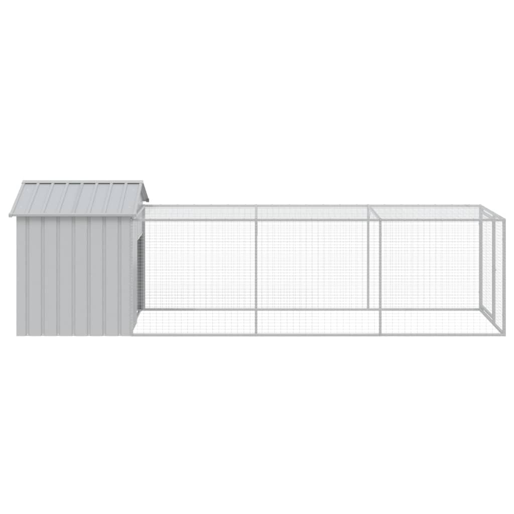 8720845916893_g_en_hd_2 vidaXL Chicken Cage with Run Light Grey 117x405x123 cm Galvanised Steel - Image 4