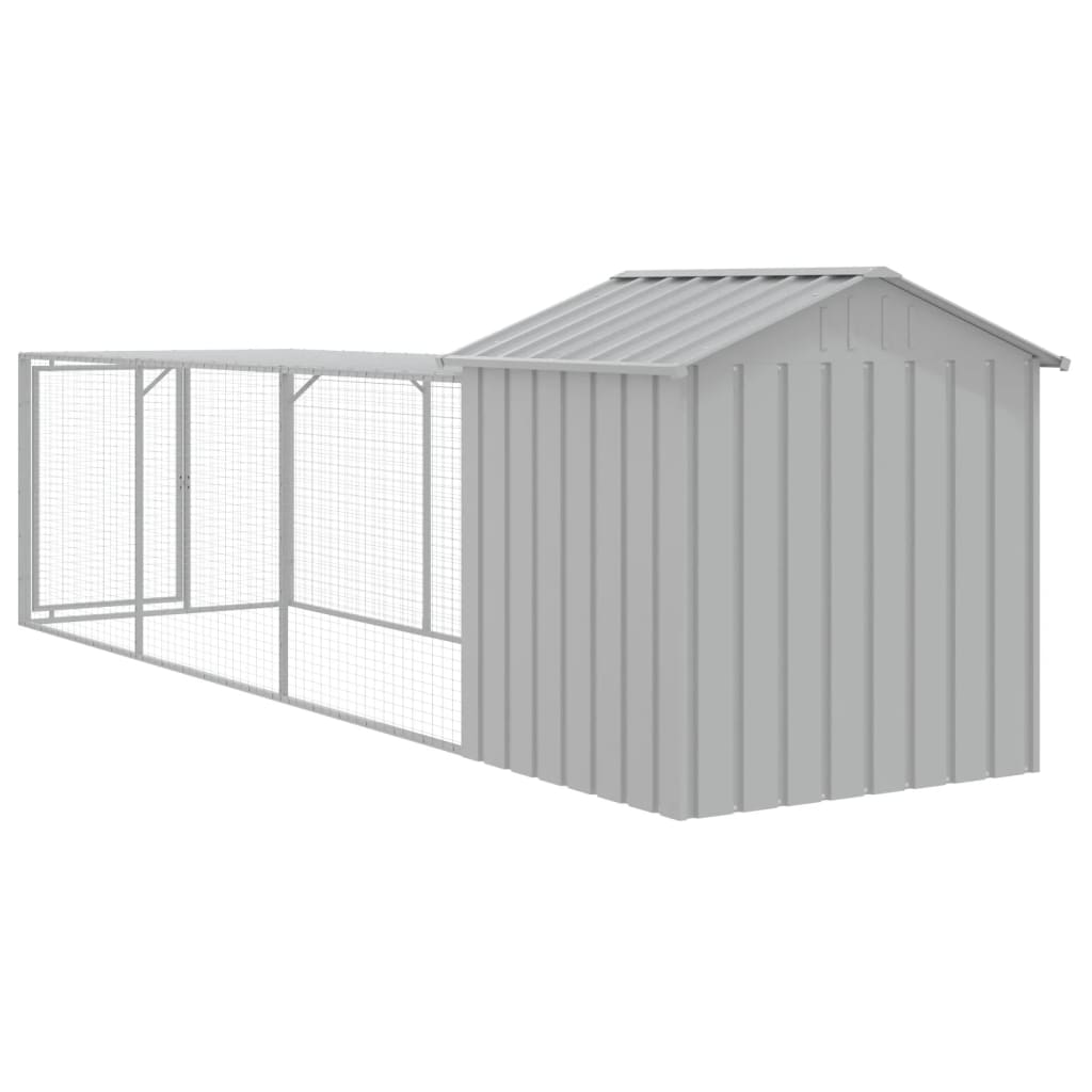 8720845916893_g_en_hd_3 vidaXL Chicken Cage with Run Light Grey 117x405x123 cm Galvanised Steel - Image 5