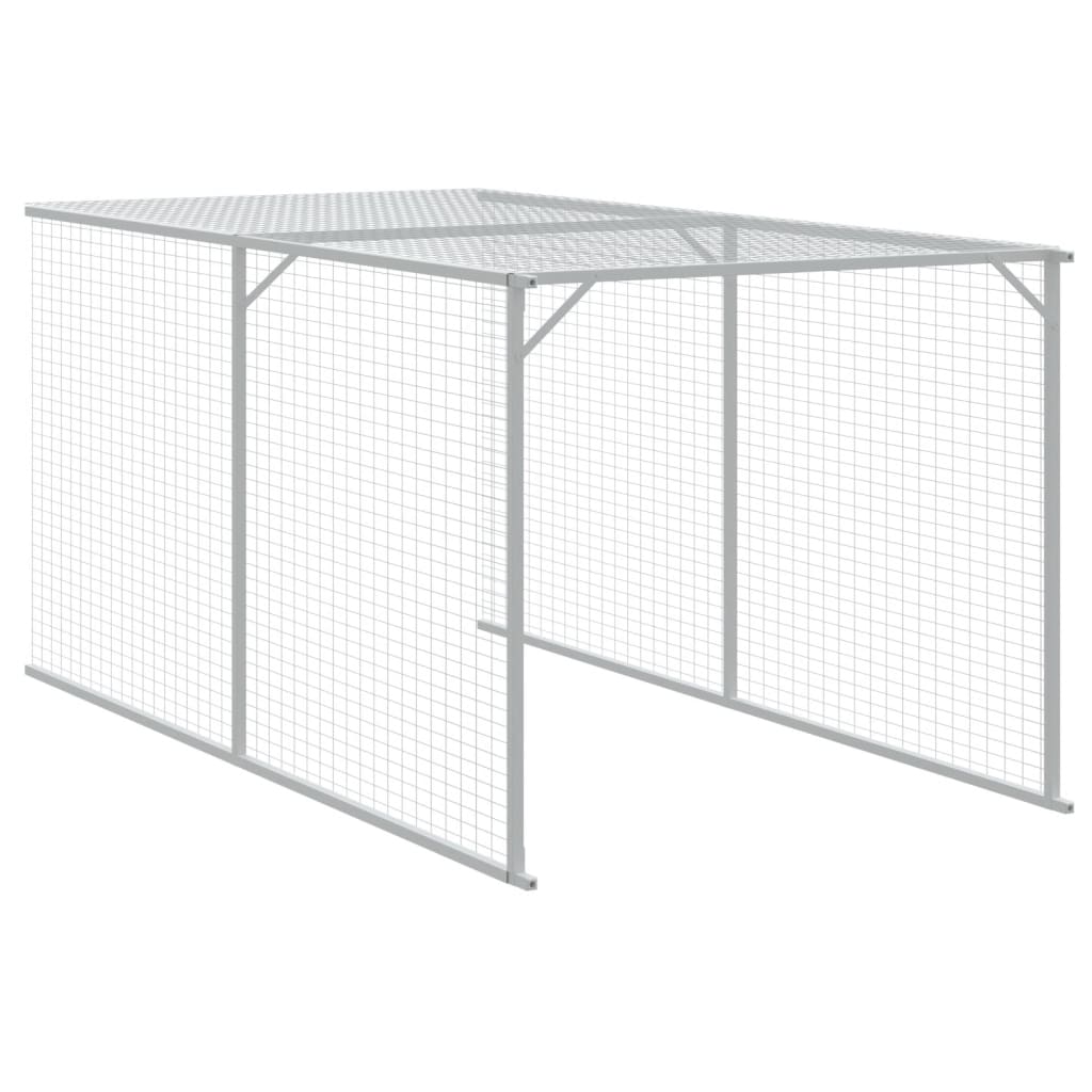 8720845916893_g_en_hd_5 vidaXL Chicken Cage with Run Light Grey 117x405x123 cm Galvanised Steel - Image 7