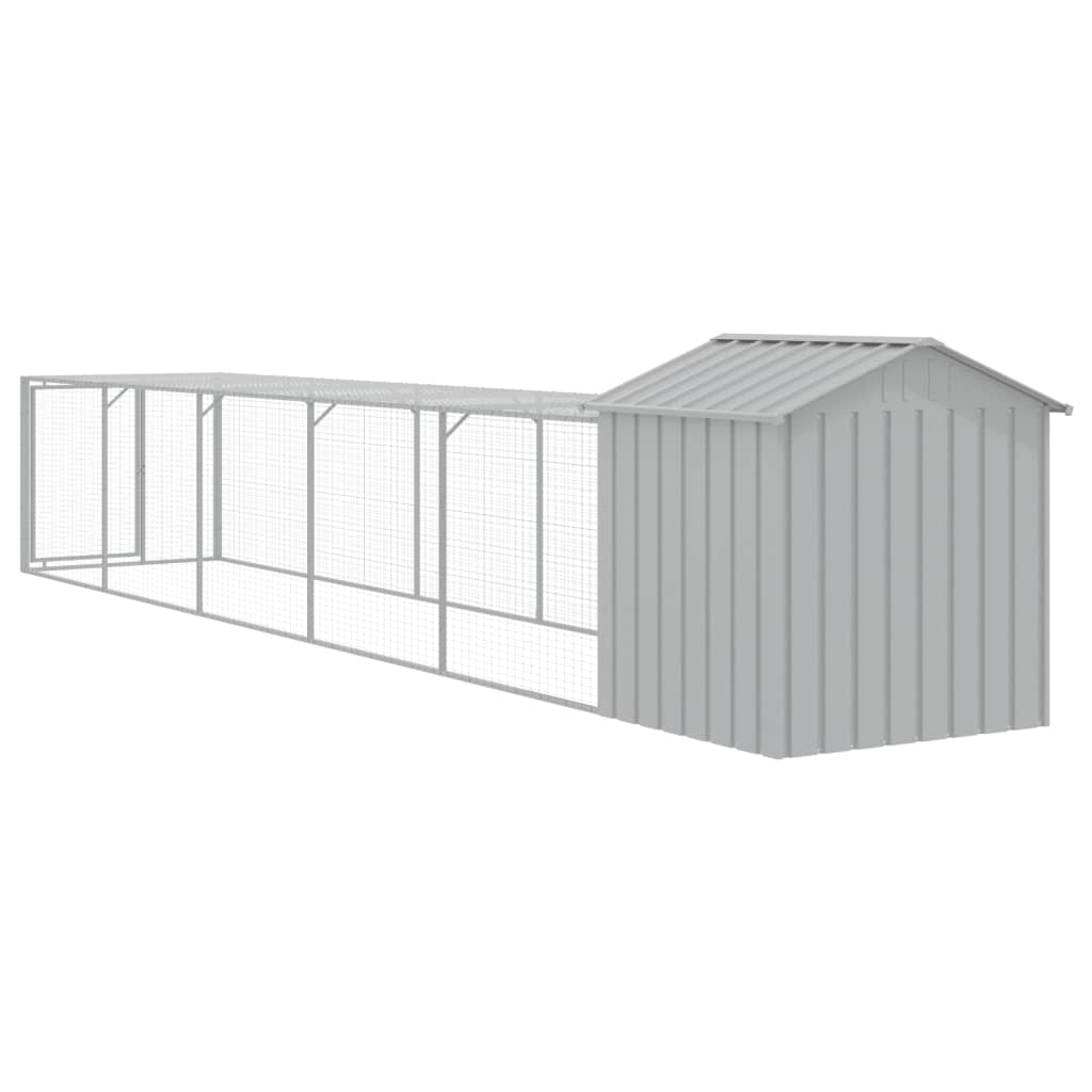 8720845916909_g_en_hd_3 vidaXL Chicken Cage with Run Light Grey 117x609x123 cm Galvanised Steel - Image 5