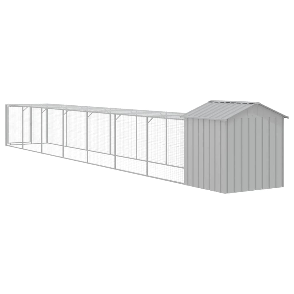 8720845916916_g_en_hd_3 vidaXL Chicken Cage with Run Light Grey 117x813x123 cm Galvanised Steel - Image 5