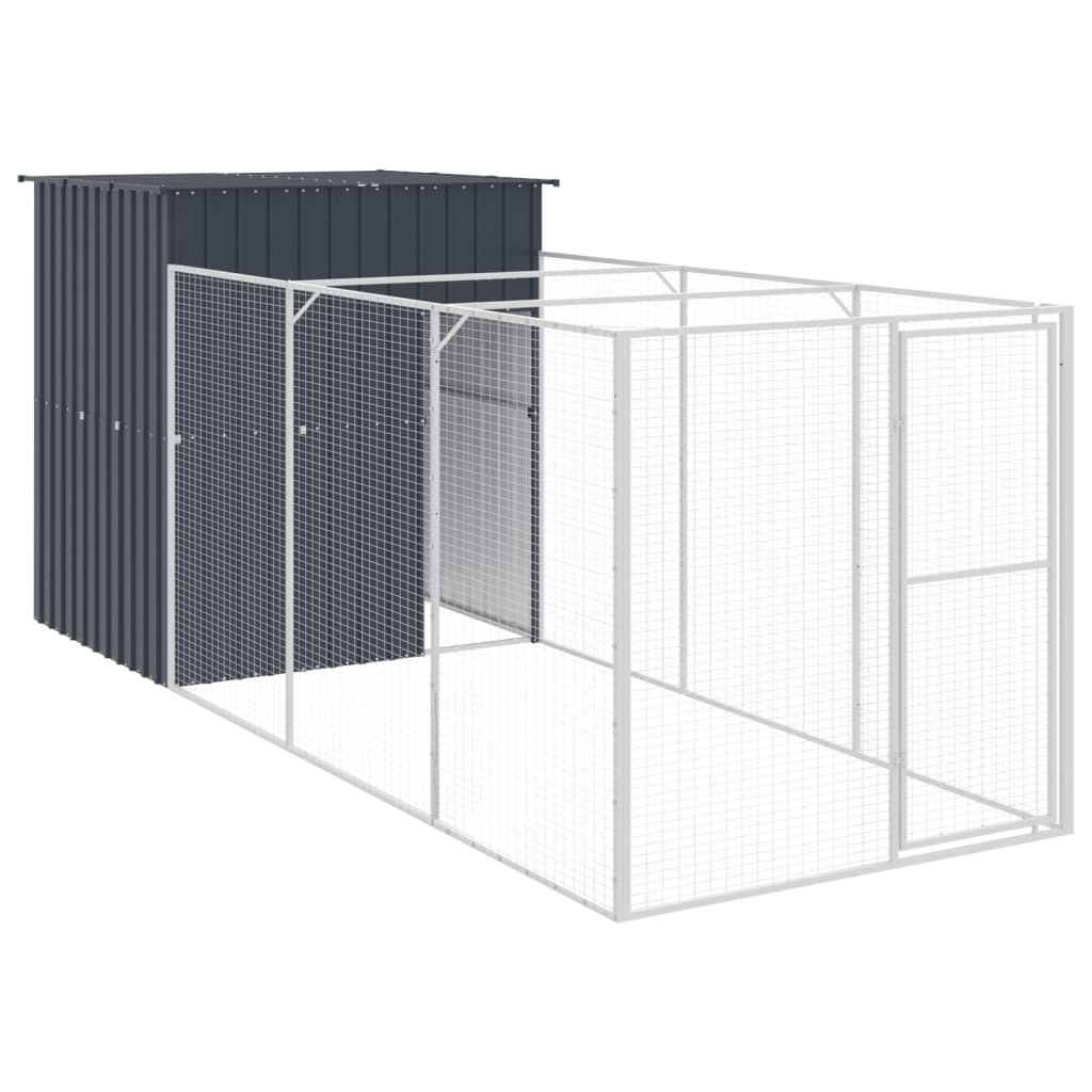 8720845917142_a_en_hd_1 vidaXL Dog House with Run Anthracite 165x455x181 cm Galvanised Steel - Image 2