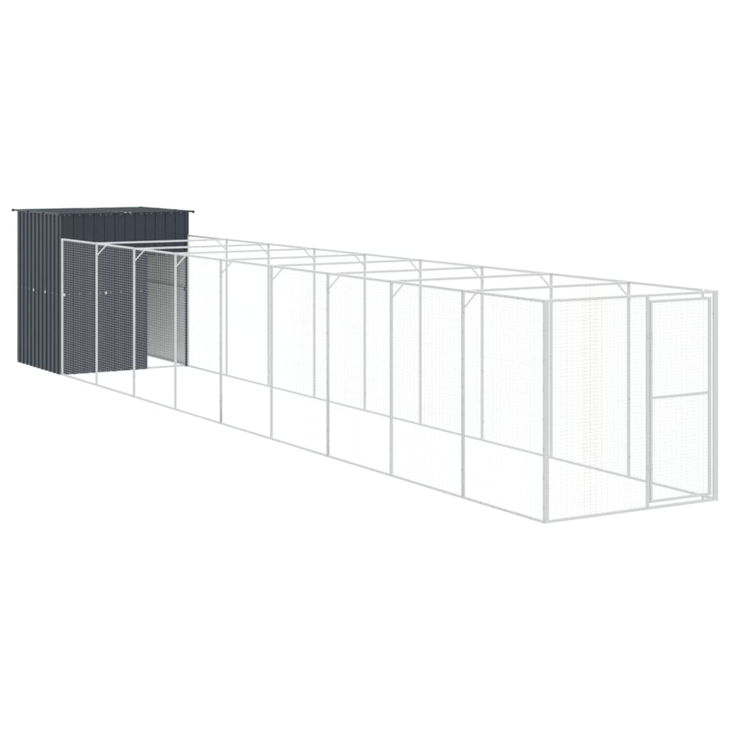 8720845917173_a_en_hd_1 vidaXL Dog House with Run Anthracite 165x1067x181 cm Galvanised Steel - Image 2