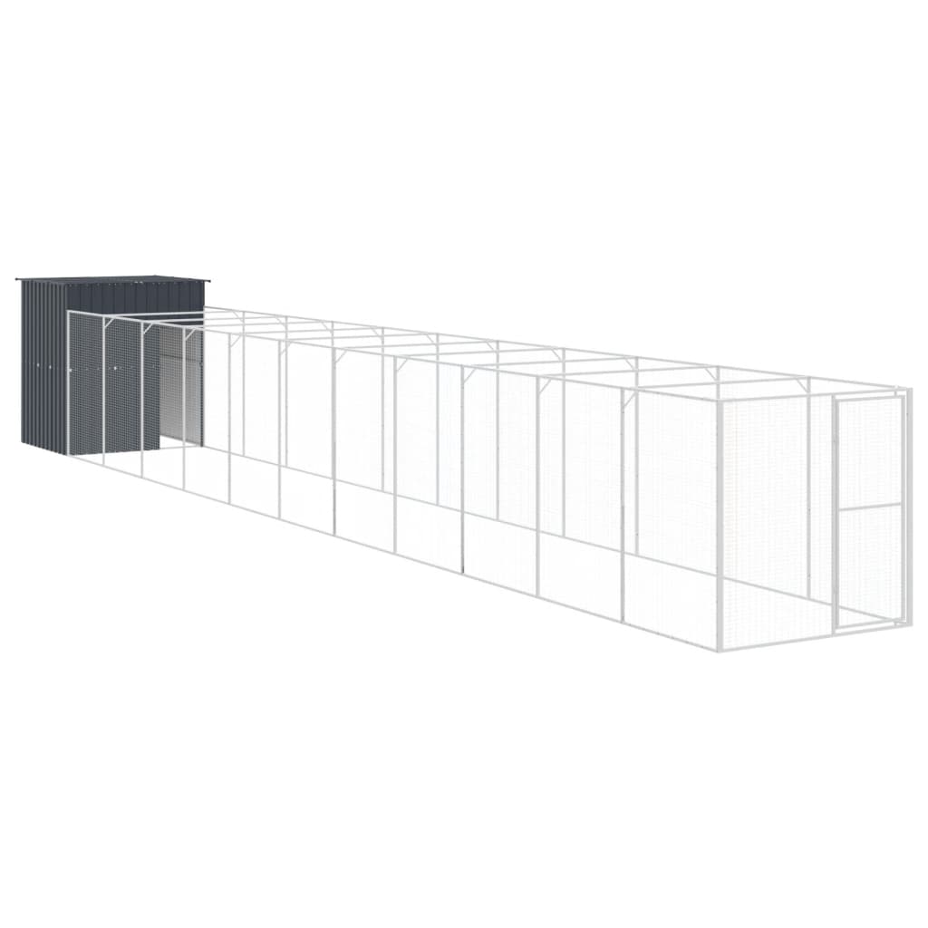 8720845917180_a_en_hd_1 vidaXL Dog House with Run Anthracite 165x1271x181 cm Galvanised Steel - Image 2