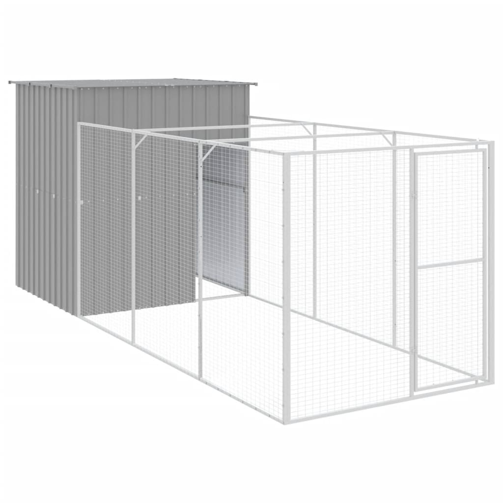 8720845917197_a_en_hd_1 vidaXL Dog House with Run Light Grey 165x455x181 cm Galvanised Steel - Image 2