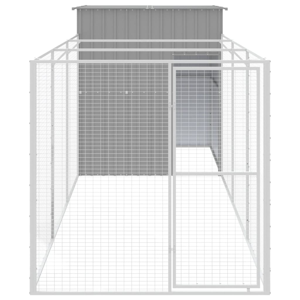 8720845917197_g_en_hd_1 vidaXL Dog House with Run Light Grey 165x455x181 cm Galvanised Steel - Image 3