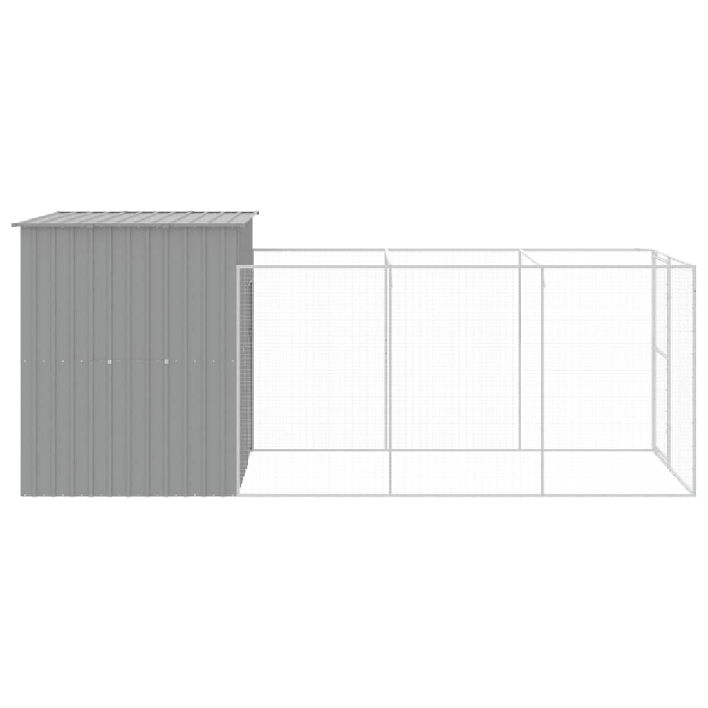 8720845917197_g_en_hd_2 vidaXL Dog House with Run Light Grey 165x455x181 cm Galvanised Steel - Image 4