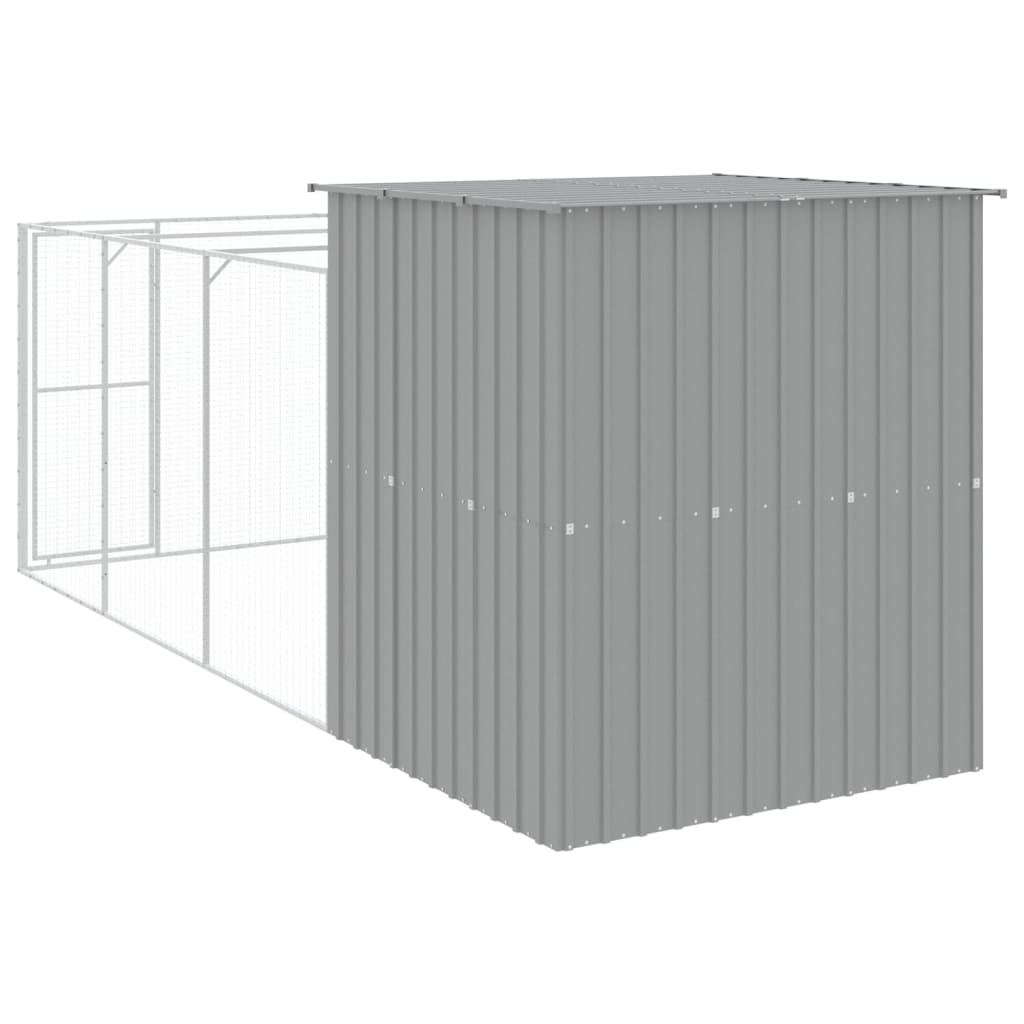 8720845917197_g_en_hd_3 vidaXL Dog House with Run Light Grey 165x455x181 cm Galvanised Steel - Image 5