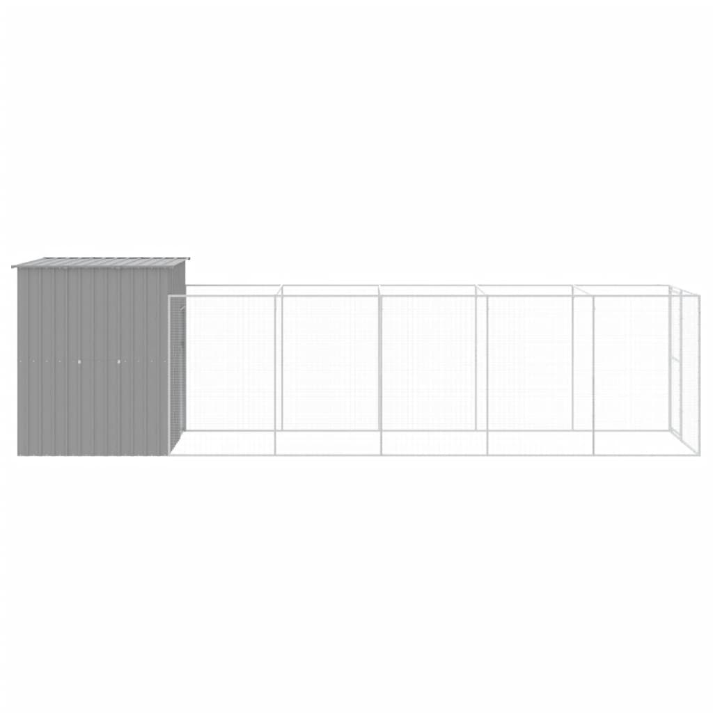 8720845917203_g_en_hd_2 vidaXL Dog House with Run Light Grey 165x659x181 cm Galvanised Steel - Image 4