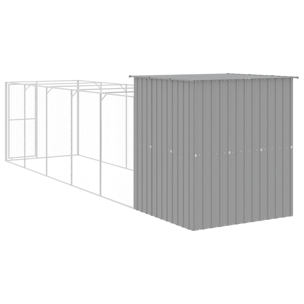 8720845917203_g_en_hd_3 vidaXL Dog House with Run Light Grey 165x659x181 cm Galvanised Steel - Image 5