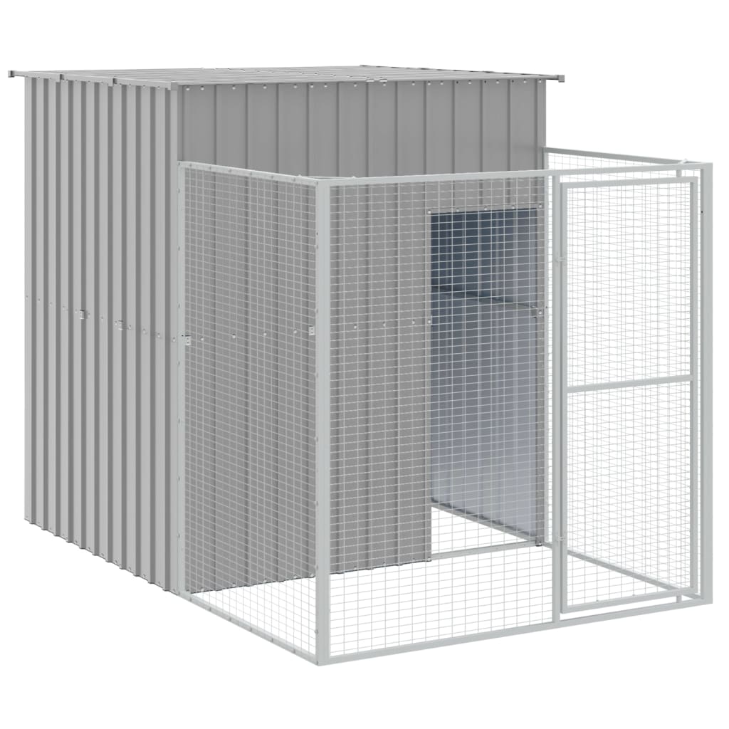 8720845917203_g_en_hd_4 vidaXL Dog House with Run Light Grey 165x659x181 cm Galvanised Steel - Image 6