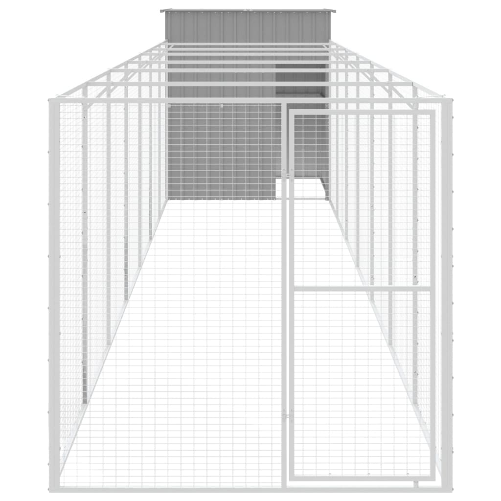 8720845917210_g_en_hd_1 vidaXL Dog House with Run Light Grey 165x863x181 cm Galvanised Steel - Image 3