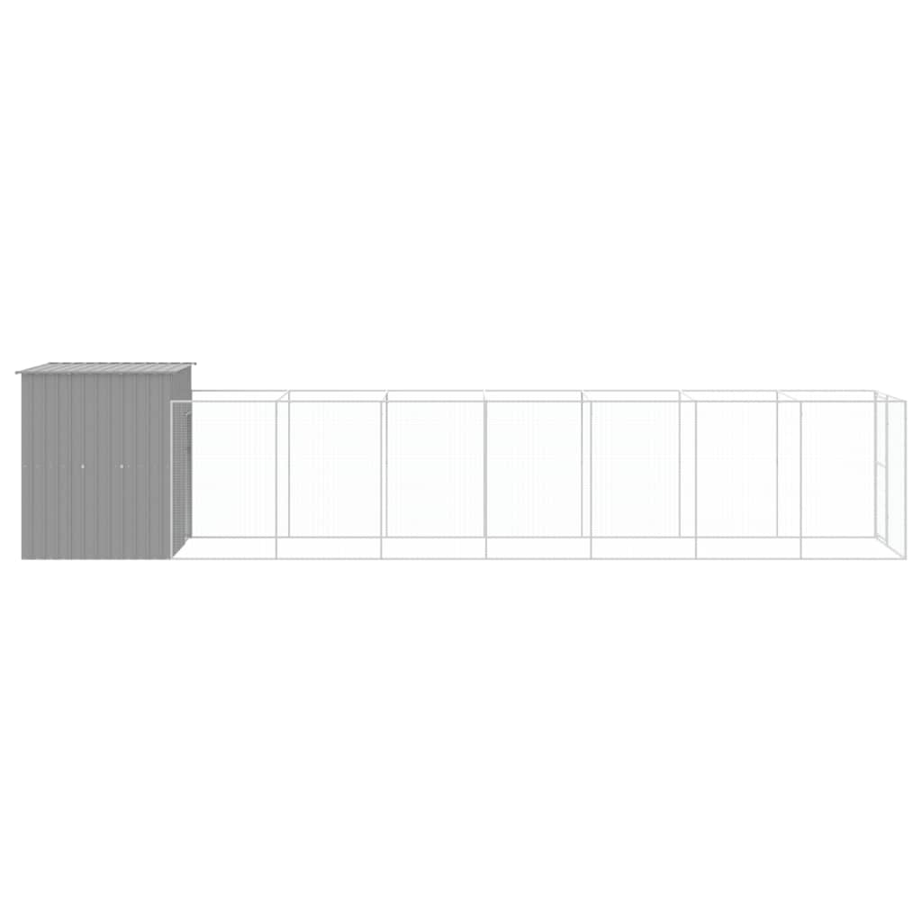 8720845917210_g_en_hd_2 vidaXL Dog House with Run Light Grey 165x863x181 cm Galvanised Steel - Image 4