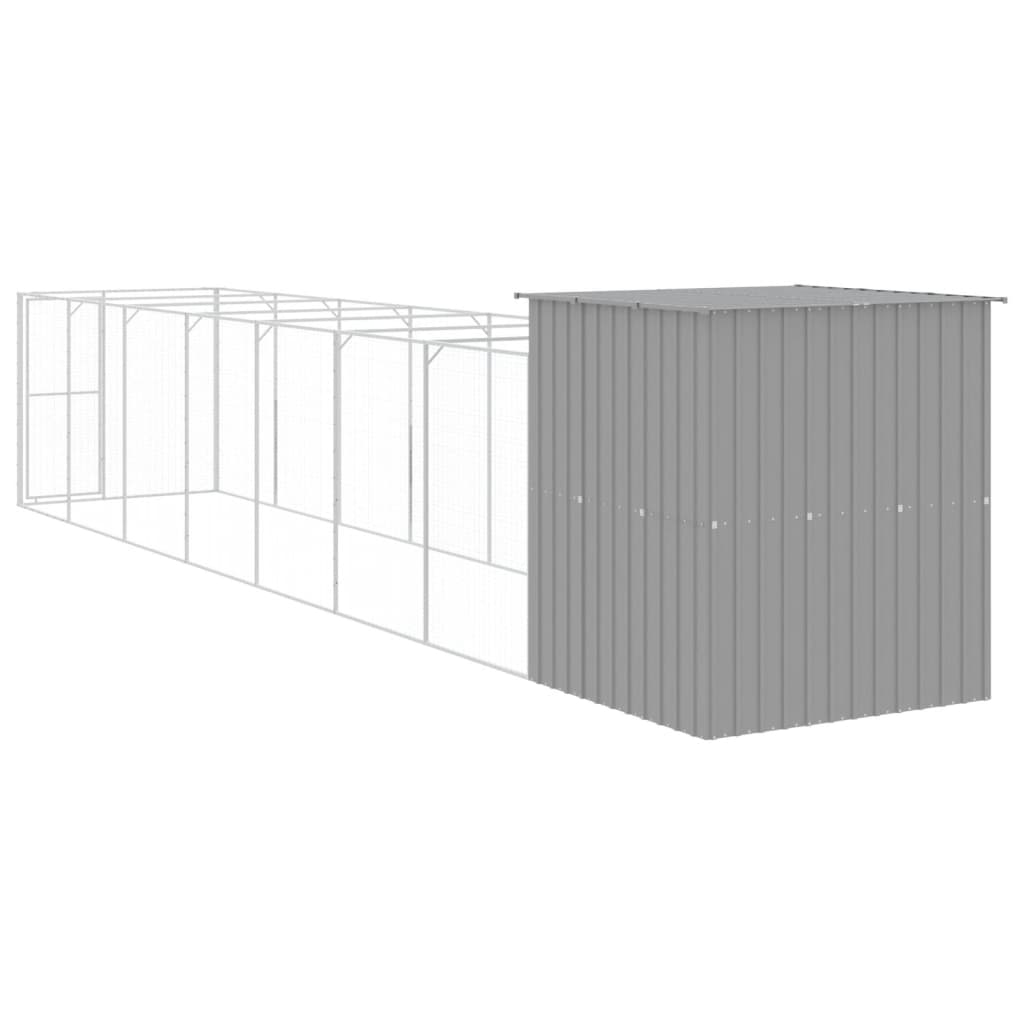8720845917210_g_en_hd_3 vidaXL Dog House with Run Light Grey 165x863x181 cm Galvanised Steel - Image 5