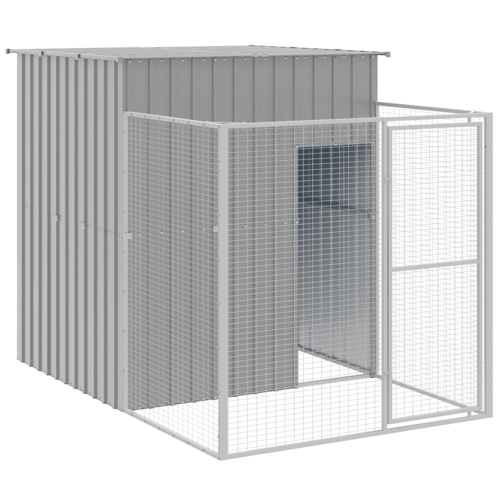 8720845917210_g_en_hd_4 vidaXL Dog House with Run Light Grey 165x863x181 cm Galvanised Steel - Image 6