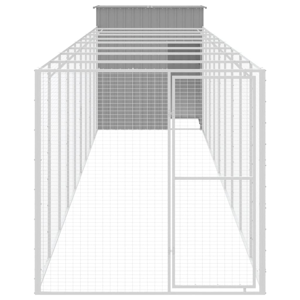 8720845917227_g_en_hd_1 vidaXL Dog House with Run Light Grey 165x1067x181 cm Galvanised Steel - Image 3