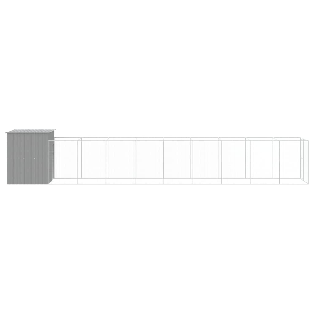 8720845917227_g_en_hd_2 vidaXL Dog House with Run Light Grey 165x1067x181 cm Galvanised Steel - Image 4