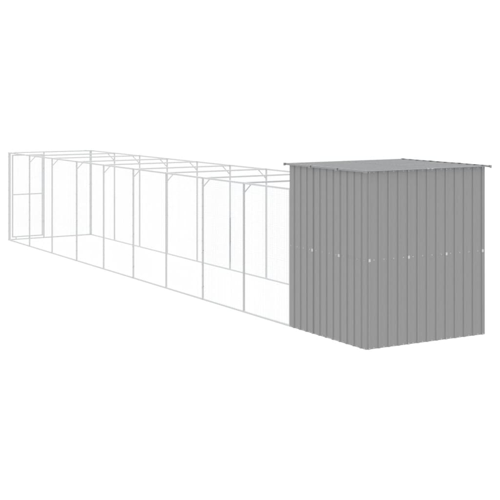 8720845917227_g_en_hd_3 vidaXL Dog House with Run Light Grey 165x1067x181 cm Galvanised Steel - Image 5