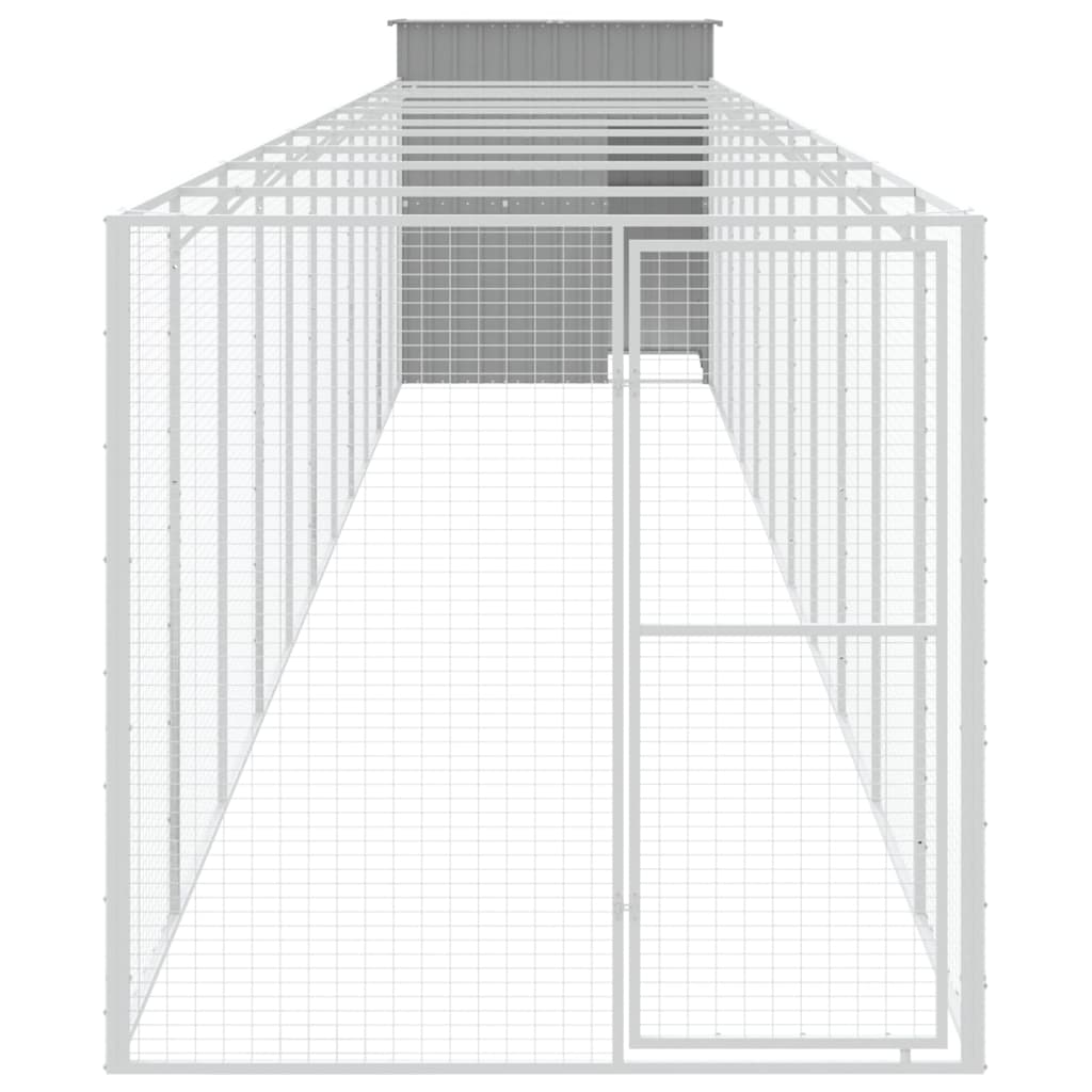 8720845917234_g_en_hd_1 vidaXL Dog House with Run Light Grey 165x1271x181 cm Galvanised Steel - Image 3