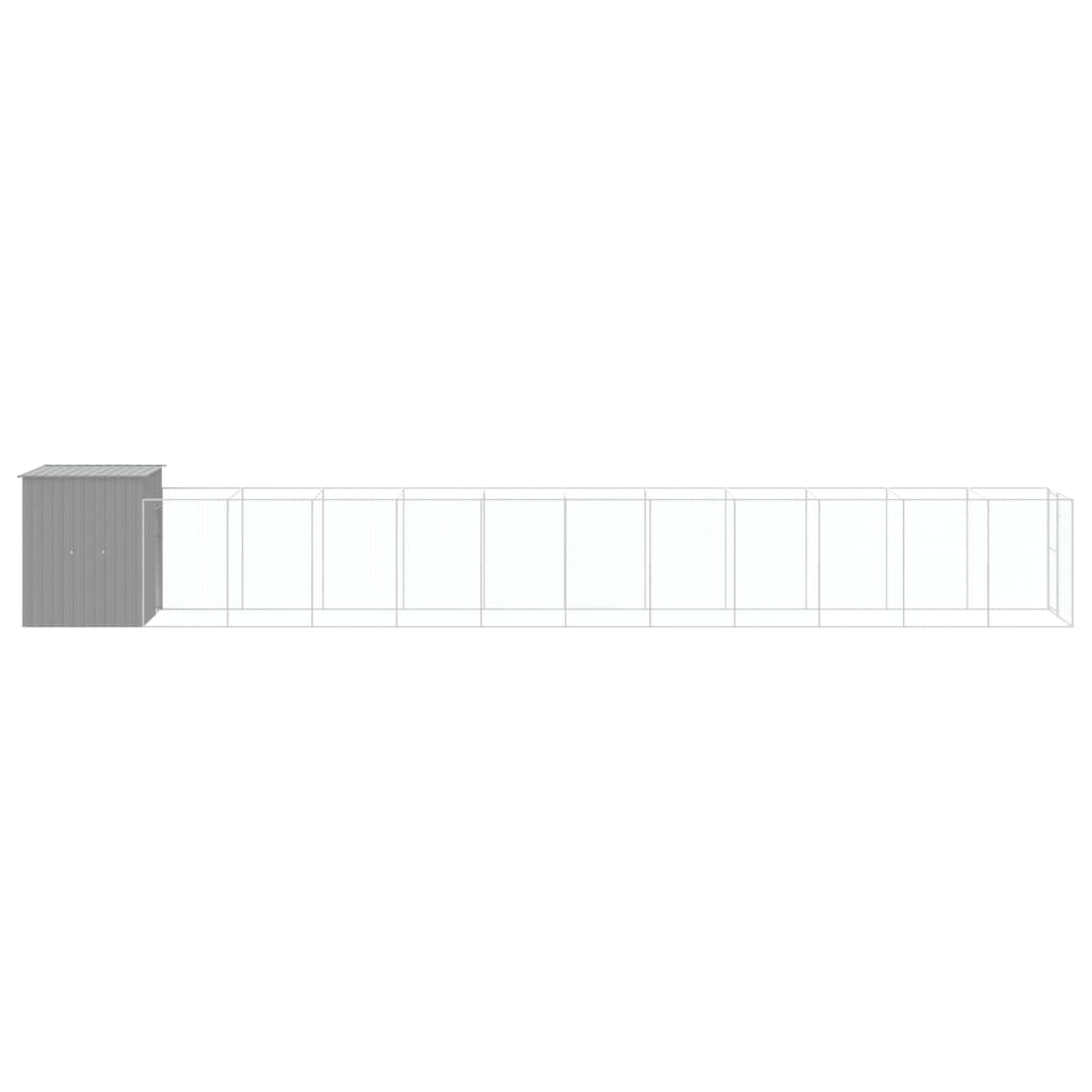 8720845917234_g_en_hd_2 vidaXL Dog House with Run Light Grey 165x1271x181 cm Galvanised Steel - Image 4
