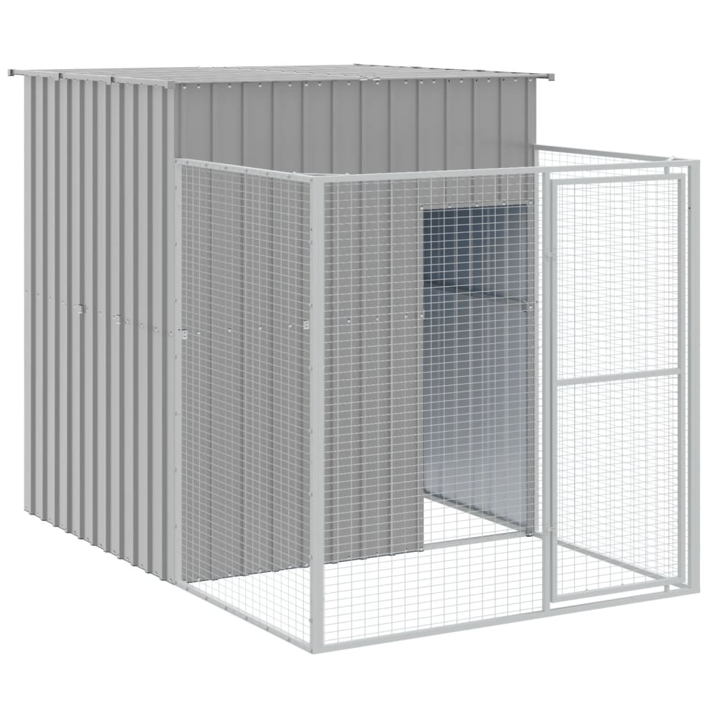 8720845917234_g_en_hd_4 vidaXL Dog House with Run Light Grey 165x1271x181 cm Galvanised Steel - Image 6