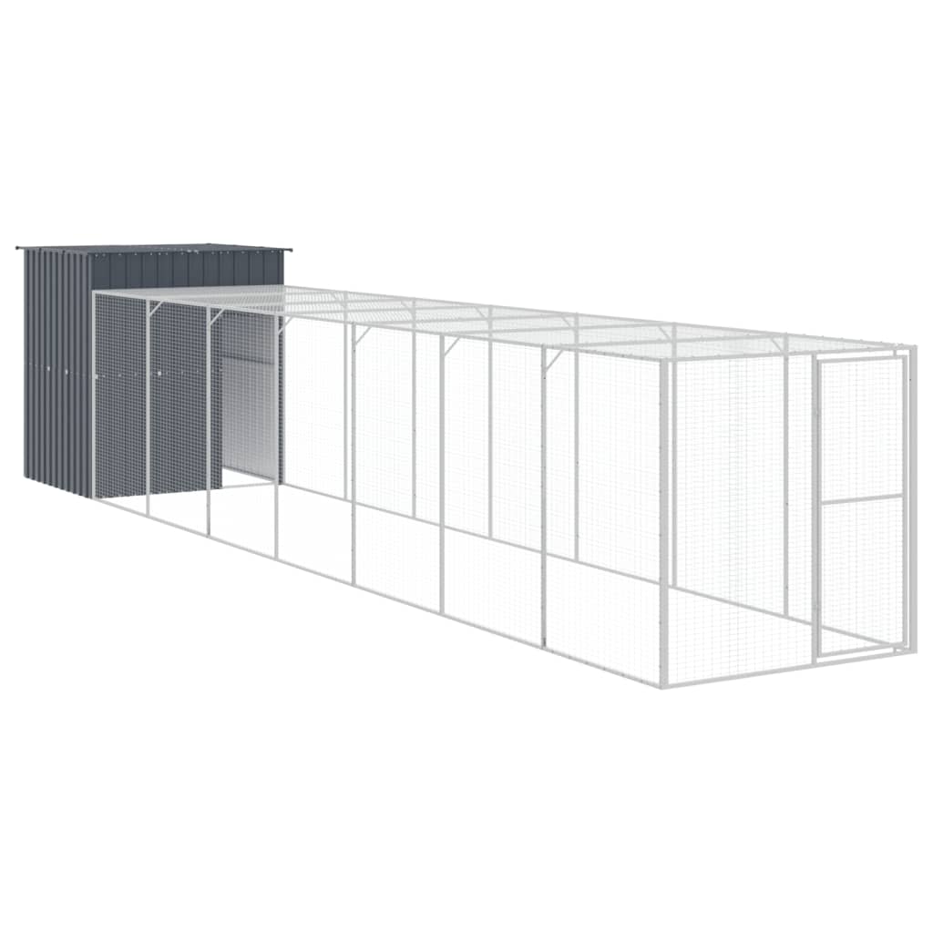 8720845917265_a_en_hd_1 vidaXL Chicken Cage with Run Anthracite 165x863x181 cm Galvanised Steel - Image 2