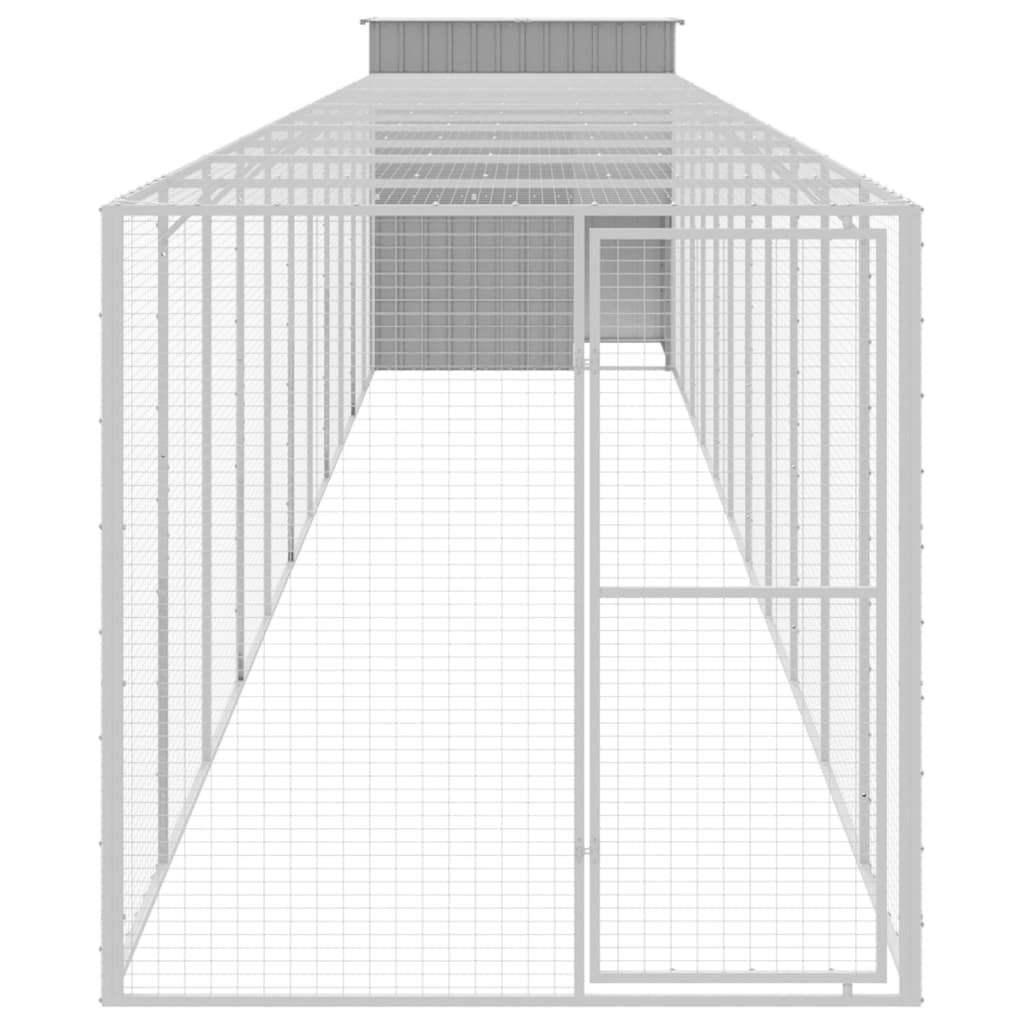 8720845917333_g_en_hd_1 vidaXL Chicken Cage with Run Light Grey 165x1271x181 cm Galvanised Steel - Image 3