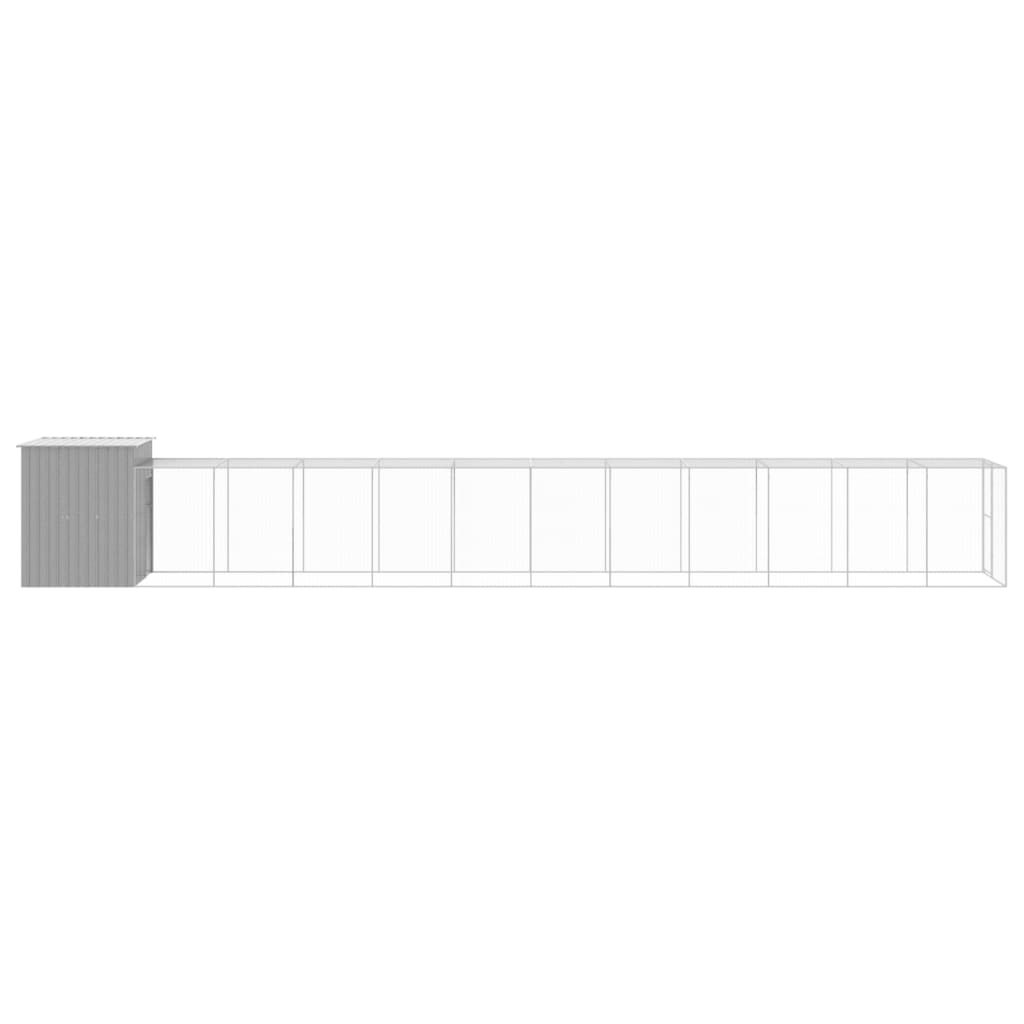 8720845917333_g_en_hd_2 vidaXL Chicken Cage with Run Light Grey 165x1271x181 cm Galvanised Steel - Image 4