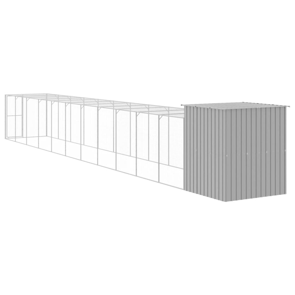 8720845917333_g_en_hd_3 vidaXL Chicken Cage with Run Light Grey 165x1271x181 cm Galvanised Steel - Image 5