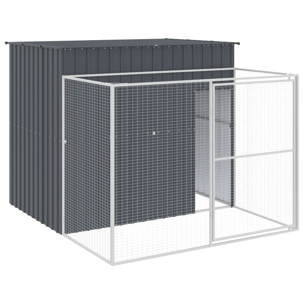 8720845917340_a_en_hd_1 vidaXL Dog House with Run Anthracite 214x253x181 cm Galvanised Steel - Image 2