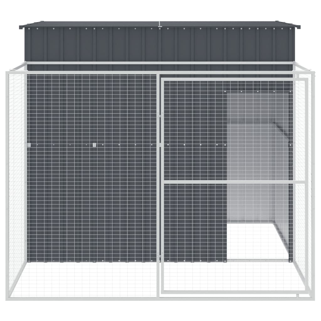 8720845917340_g_en_hd_1 vidaXL Dog House with Run Anthracite 214x253x181 cm Galvanised Steel - Image 3