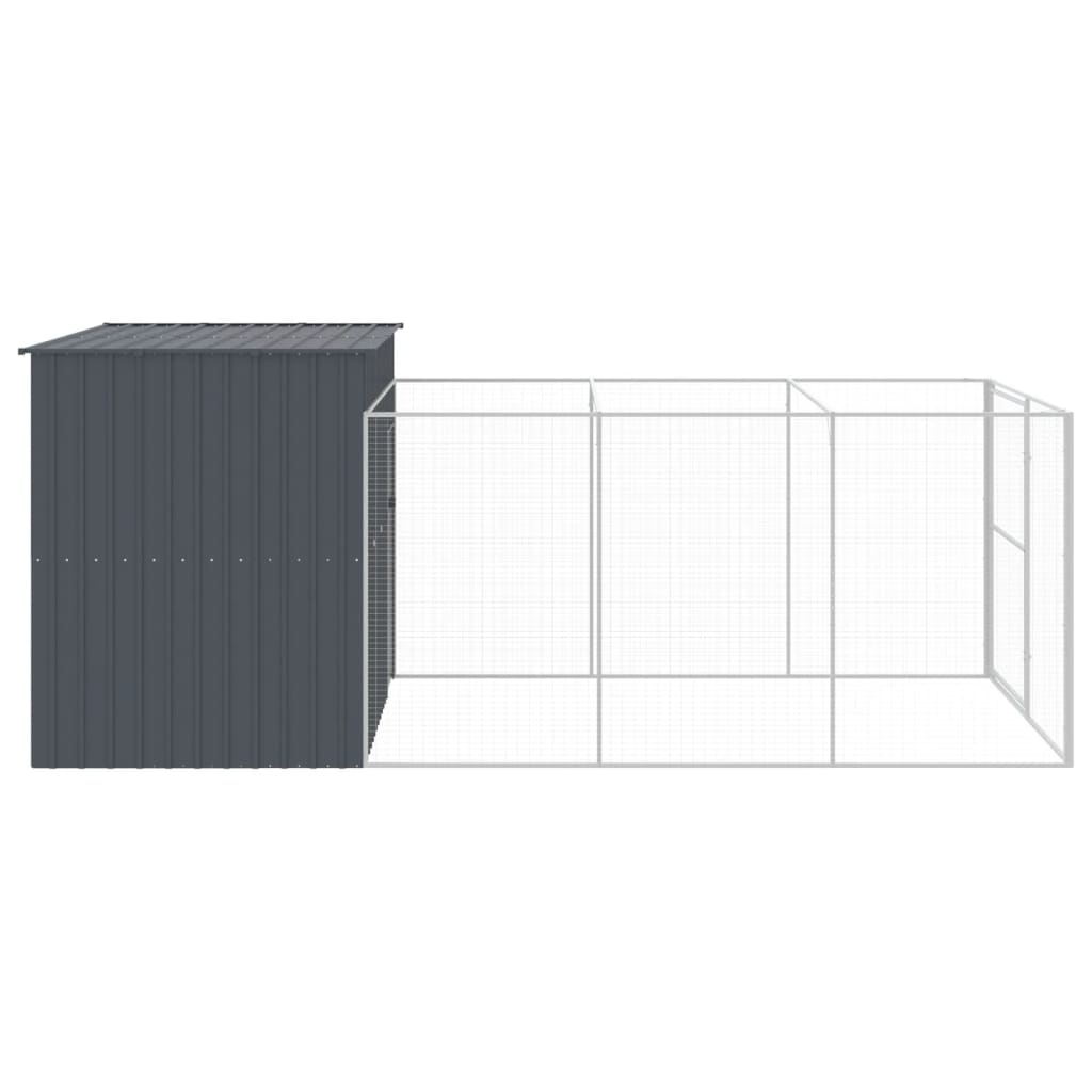 8720845917357_g_en_hd_2 vidaXL Dog House with Run Anthracite 214x457x181 cm Galvanised Steel - Image 4
