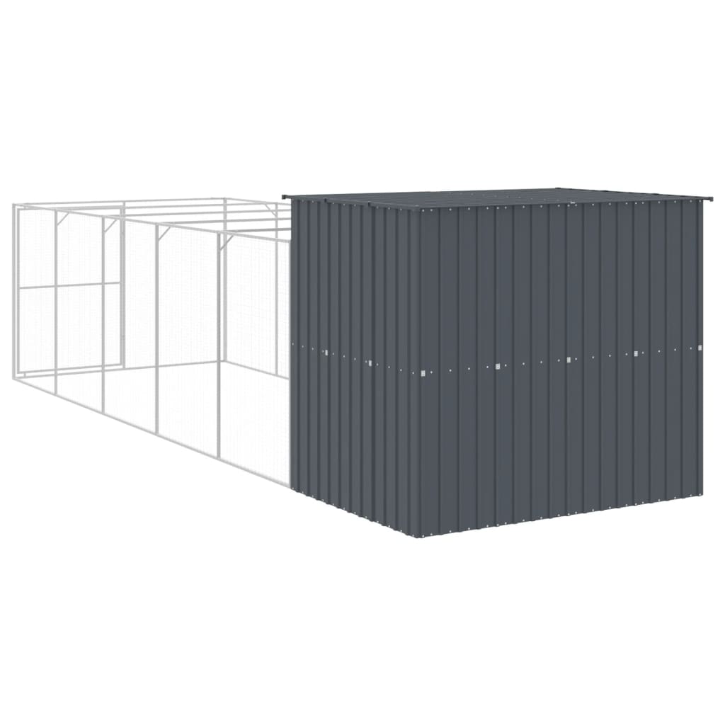 8720845917364_g_en_hd_3 vidaXL Dog House with Run Anthracite 214x661x181 cm Galvanised Steel - Image 5