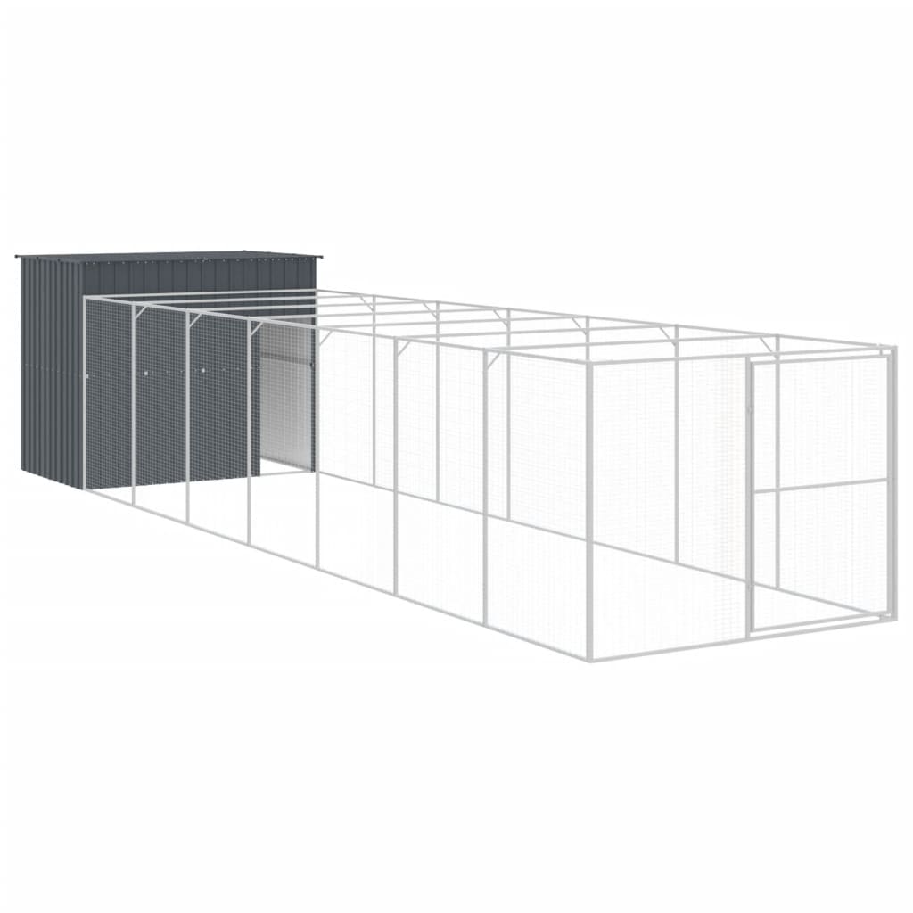 8720845917371_a_en_hd_1 vidaXL Dog House with Run Anthracite 214x865x181 cm Galvanised Steel - Image 2