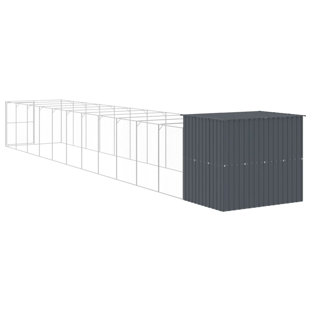 8720845917395_g_en_hd_3 vidaXL Dog House with Run Anthracite 214x1273x181 cm Galvanised Steel - Image 5