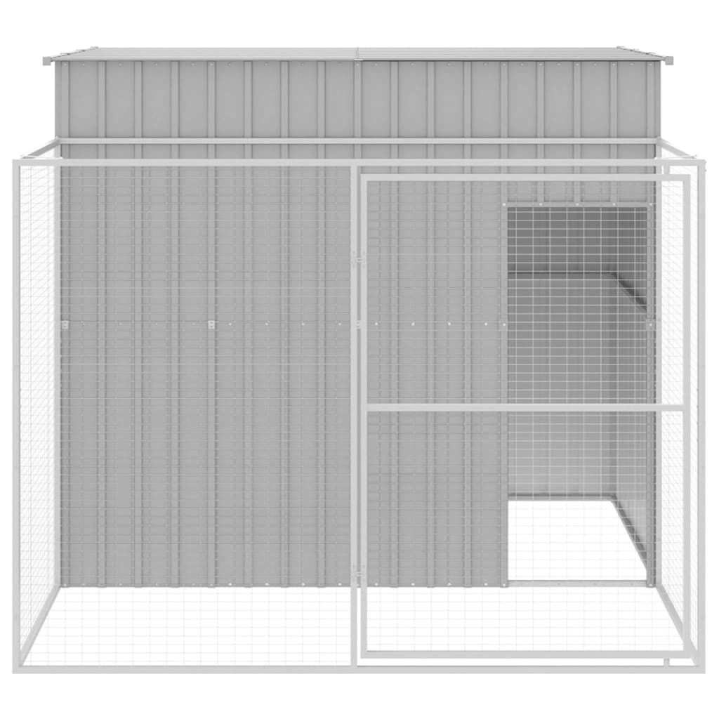 8720845917401_g_en_hd_1 vidaXL Dog House with Run Light Grey 214x253x181 cm Galvanised Steel - Image 3