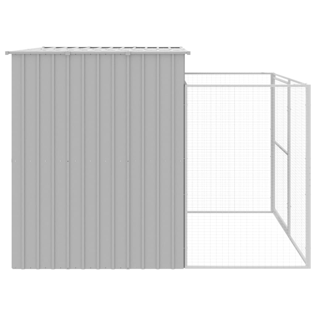 8720845917401_g_en_hd_2 vidaXL Dog House with Run Light Grey 214x253x181 cm Galvanised Steel - Image 4