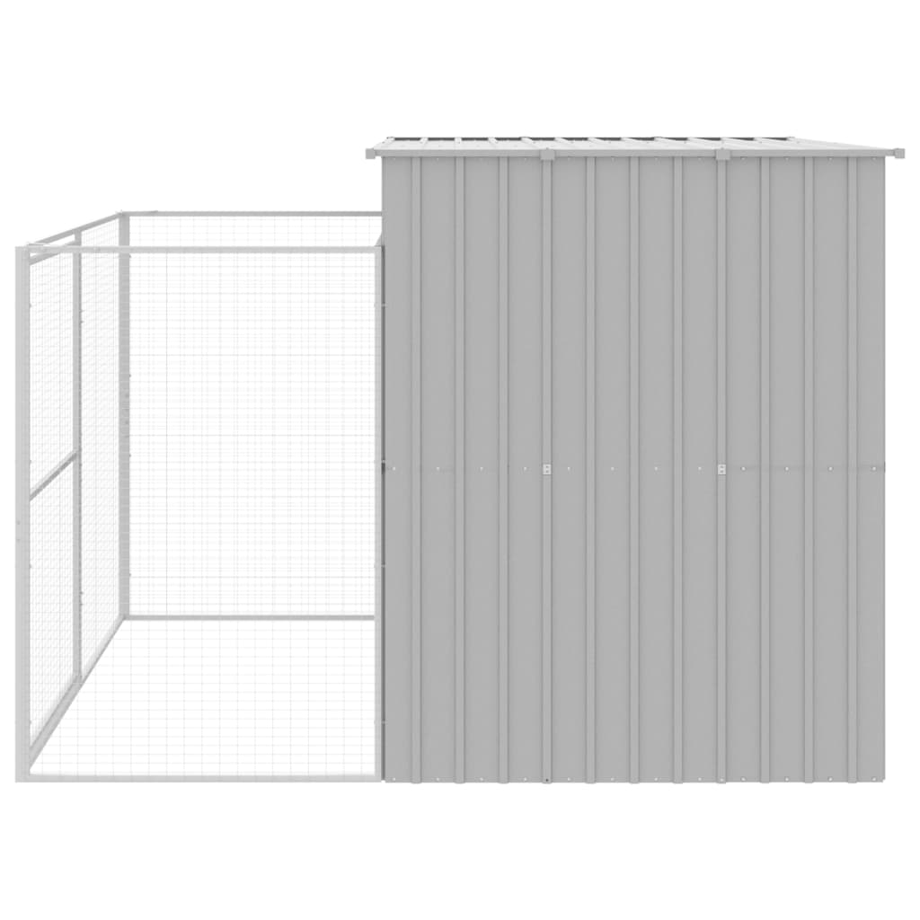 8720845917401_g_en_hd_3 vidaXL Dog House with Run Light Grey 214x253x181 cm Galvanised Steel - Image 5