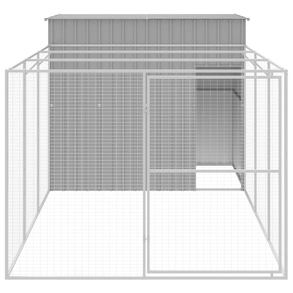 8720845917418_g_en_hd_1 vidaXL Dog House with Run Light Grey 214x457x181 cm Galvanised Steel - Image 3